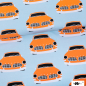 Mobile Preview: BIO Jersey Vintage cars, hellblau/orange, Paapii